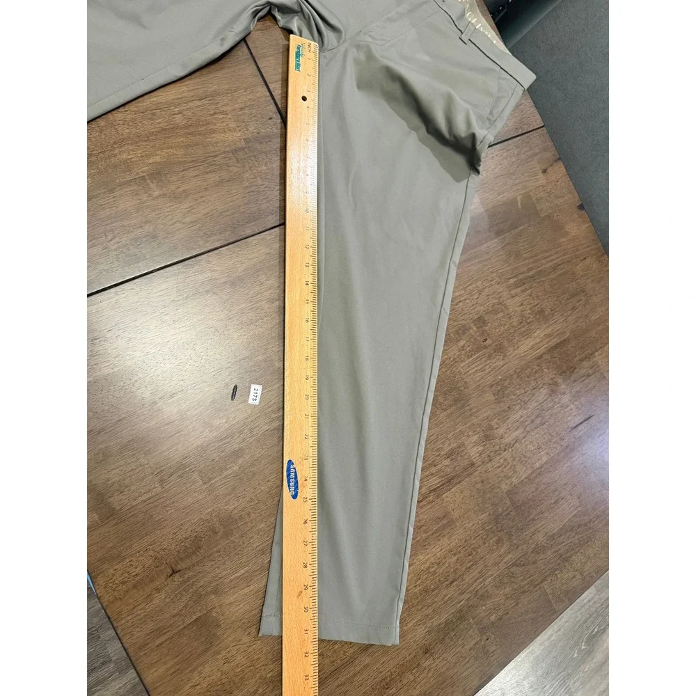 English Laundry Men Tech Pant 32x32 Olive Green Khaki Chino Performance Trousers
